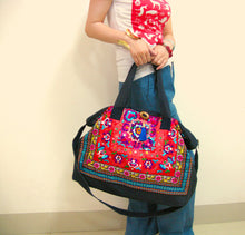 Ethnic embroidery thick denim Messenger shoulder bags