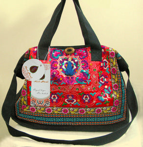 Ethnic embroidery thick denim Messenger shoulder bags