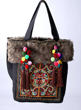 Ethnic Handmade pompon beaded Messenger bags