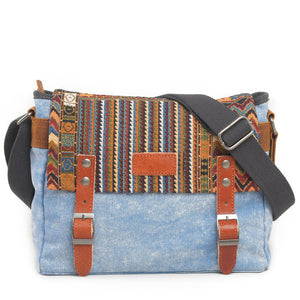 Vintage Ethnic Canvas Messenger Bag
