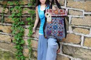 Ethnic handmade sequins messenger bag
