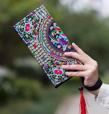 Ethnic Embroidery Wallet Bag