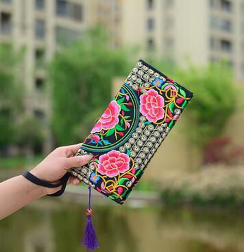 Ethnic Embroidery Wallet Bag