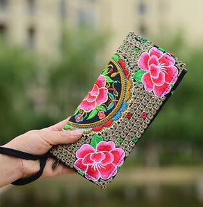 Ethnic Embroidery Wallet Bag