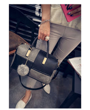 Casual fashion stitching hit color handbags