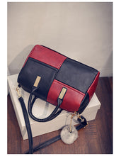 Casual fashion stitching hit color handbags