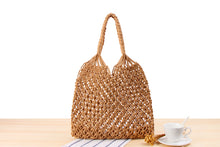 Mesh Rope Weaving  Straw Bag