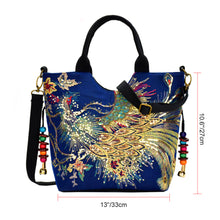 Canvas Shoulder  Peacock Embroidery Handbag Stylish Bags
