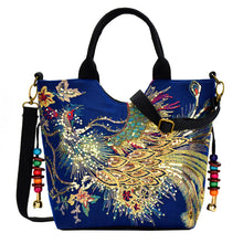 Canvas Shoulder  Peacock Embroidery Handbag Stylish Bags