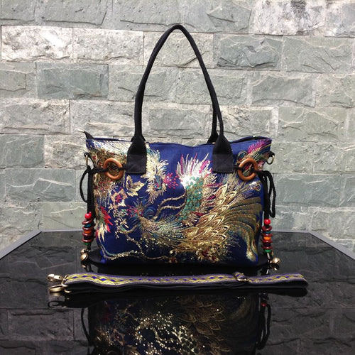 Ethnic original embroidery tote bag