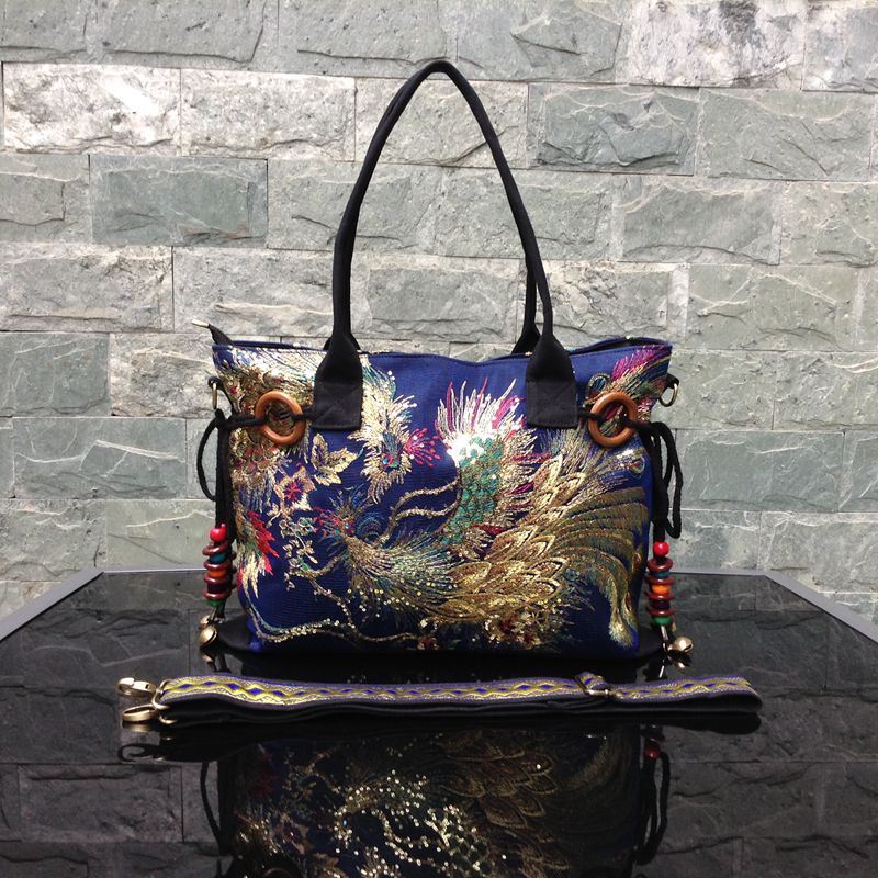 Ethnic original embroidery tote bag
